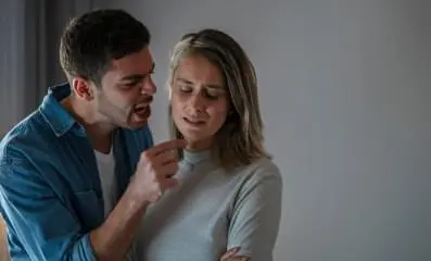 Husband yelling at wife.