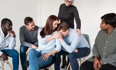 group of friends at therapy.