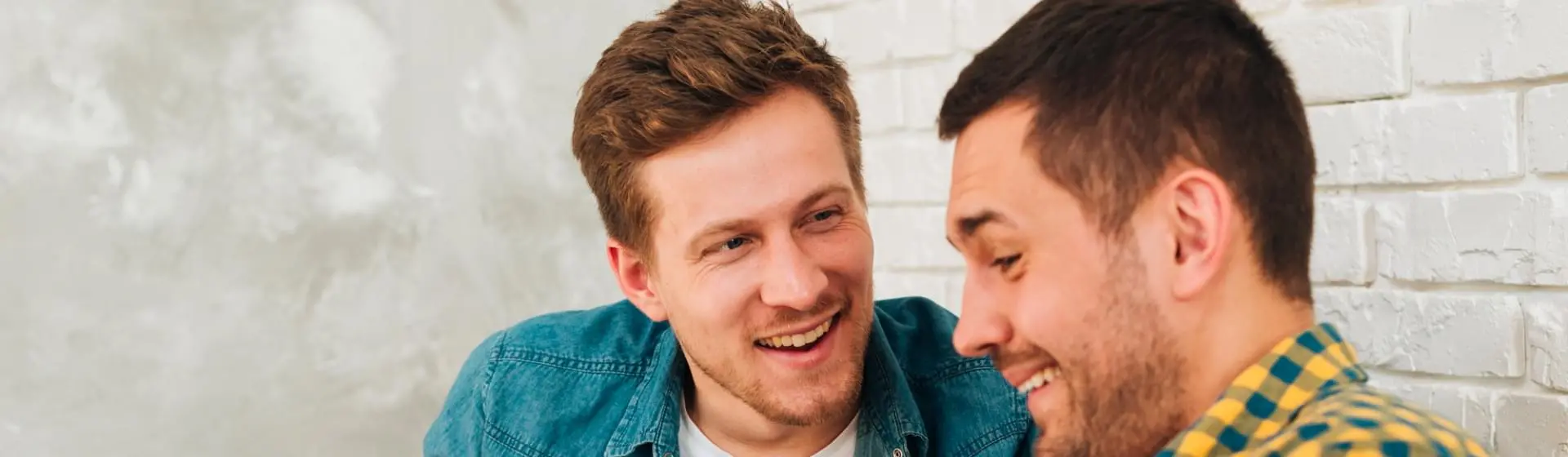 Two friends having a conversation.