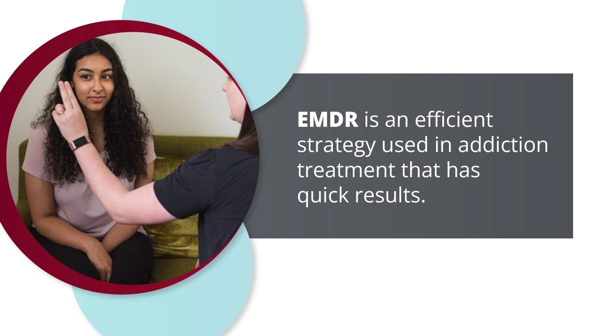 Woman in EMDR Therapy. EMDR is an efficient strategy used in addiction treatment that has quick results.
