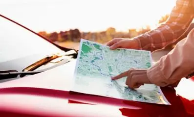 Map on car.