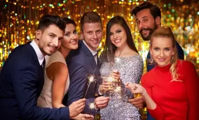 Friends celebrating new years