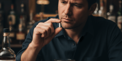 man mixing Prozac with alcohol