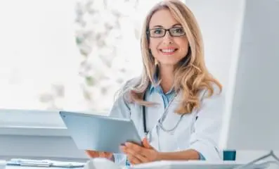 Doctor smiling.