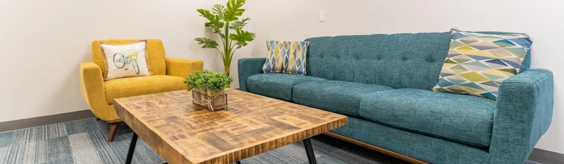 Couch and table.