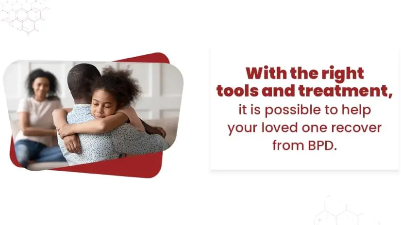 Explained text: with the right tools and treatment, it is possible to help your loved one recover from BPD.