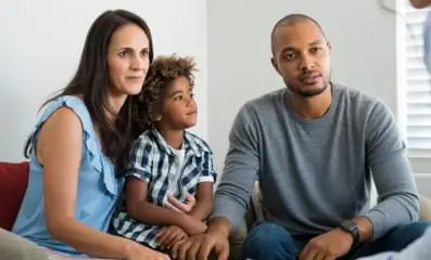 A family gathered together for therapy