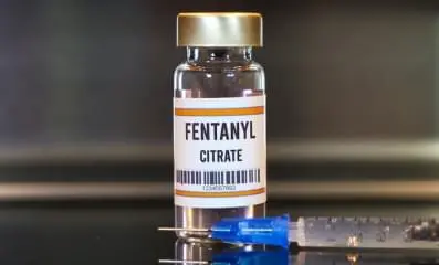 A bottle of fentanyl citrate with syringe.