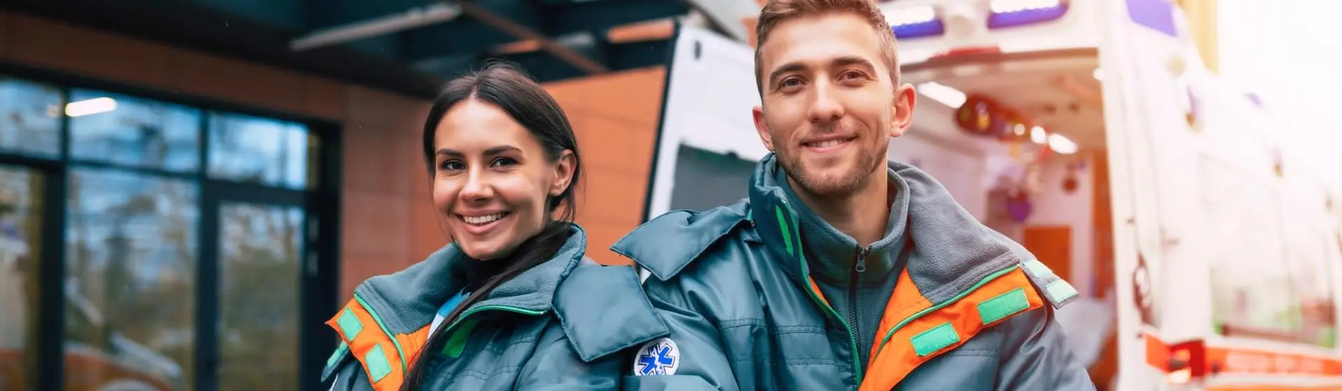Firefighters smiling.