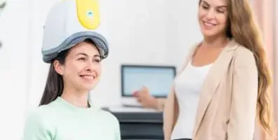 Woman at therapy session.