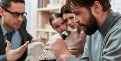 Group of people drinking.