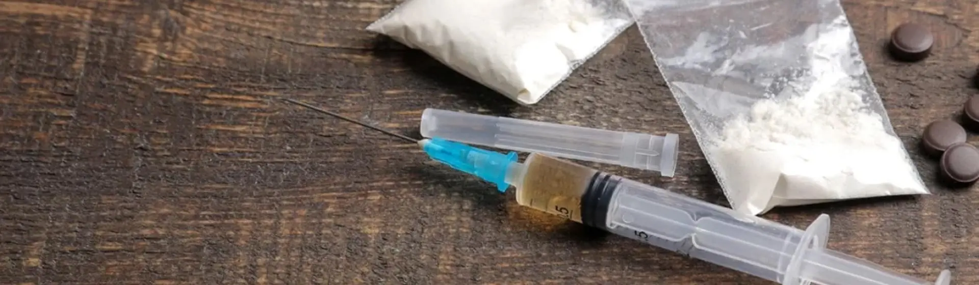 Bags of various drugs.