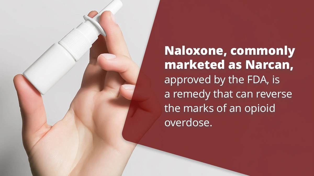 Box of Narcan Nasal Spray on a countertop. Naloxone, commonly marketed as Narcan, is a remedy that can reverse an opioid overdose.