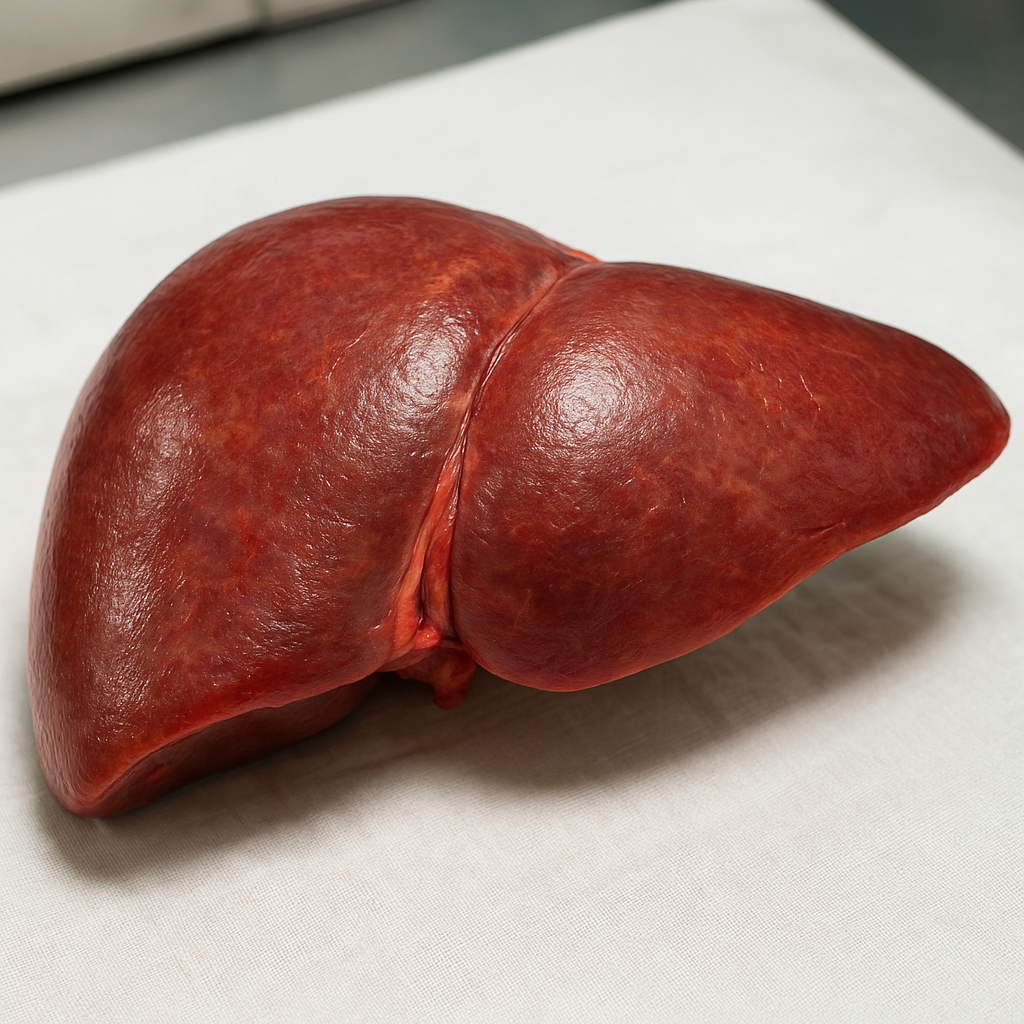 Liver organ on a table