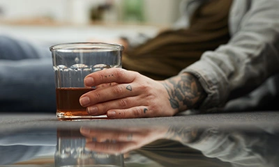 A person sitting alone with head in hands, representing mental health concerns and seeking support.
