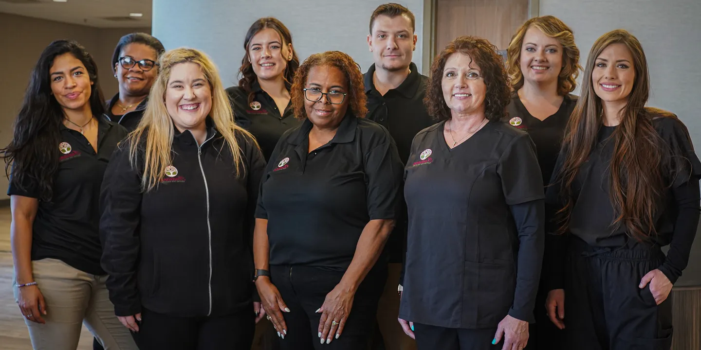 a group of Indiana Center for Recovery staff posing for a photo