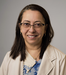 Headshot of Nubia McVey, FNP-BC, PMHNP-BC, a professional at the Indiana Center for Recovery.