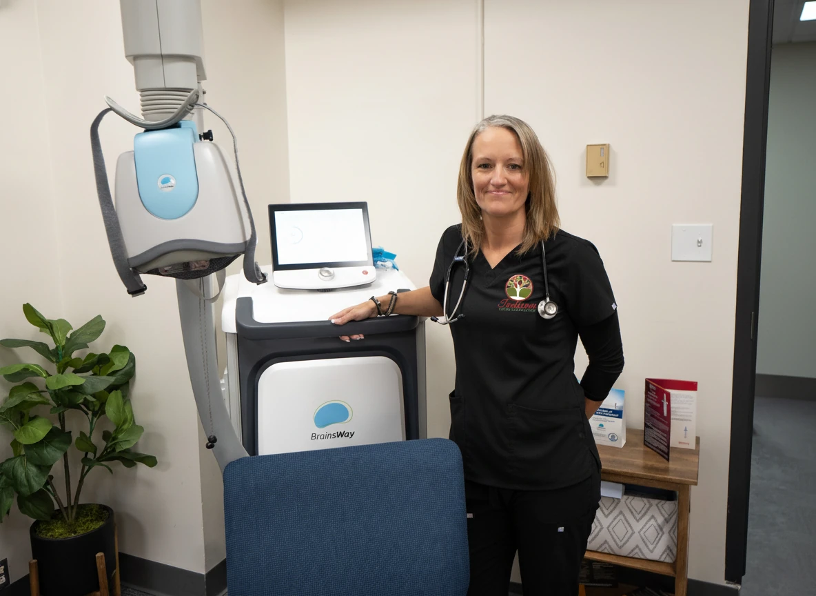 nurse standing by TMS therapy machines